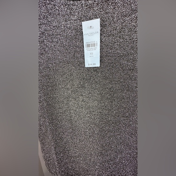 Ann Taylor Gray Shimmer Blouse with Rounded Neckline - Picture 2 of 5